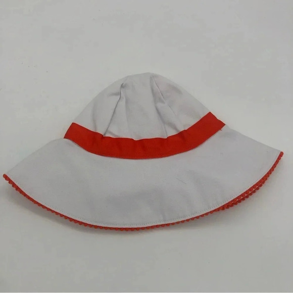 NWT Janie & Jack White Sun Hat with Red Bow - Picture 3 of 4